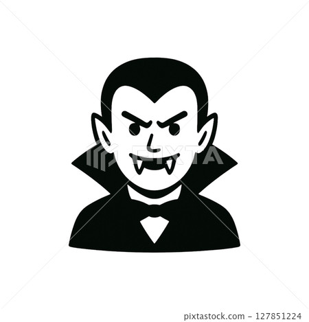 德古拉線描圖標，插圖，素材，無背景，萬聖節 127851224