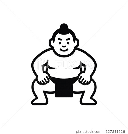 相撲選手線描圖標,插圖,素材,無背景 相撲選手線描圖標,插圖,素材,無背景 127851226