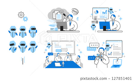 男人和女人與人工智慧共同生活，人類的人工智慧解決問題，用人工智慧解決問題的社會圖景 127851401