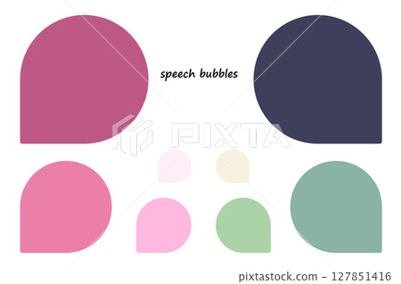 A colorful and simple speech bubble set. Drop pin style design material 127851416