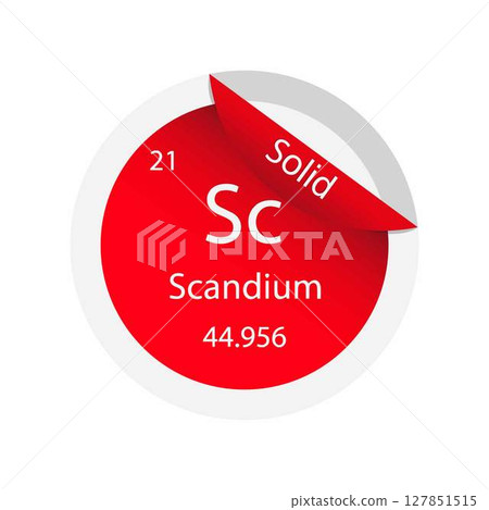 illustration of chemistry, The periodic table of the elements, Scandium atom, properties of the chemical elements exhibit a periodic dependence on their atomic numbers 127851515