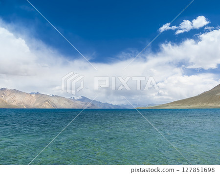 Pangong Lake and mountain scenery in Ladakh, India Pangong Lake and mountain scenery in Ladakh, India 127851698