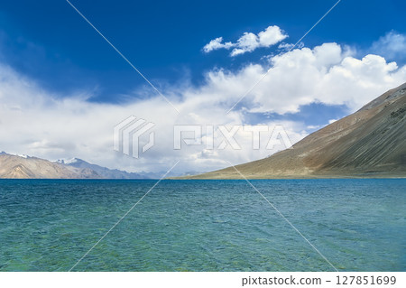 Pangong Lake and mountain scenery in Ladakh, India Pangong Lake and mountain scenery in Ladakh, India 127851699