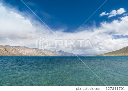Pangong Lake and mountain scenery in Ladakh, India Pangong Lake and mountain scenery in Ladakh, India 127851701
