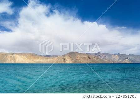 Pangong Lake and mountain scenery in Ladakh, India Pangong Lake and mountain scenery in Ladakh, India 127851705