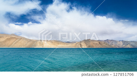 Pangong Lake and mountain scenery in Ladakh, India 127851706
