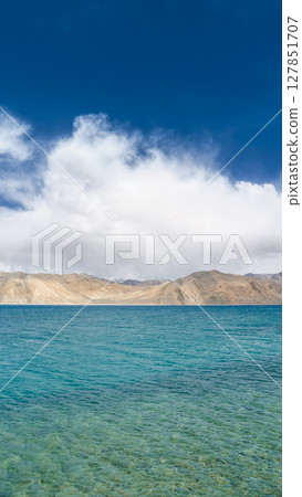 Pangong Lake and mountain scenery in Ladakh, India Pangong Lake and mountain scenery in Ladakh, India 127851707