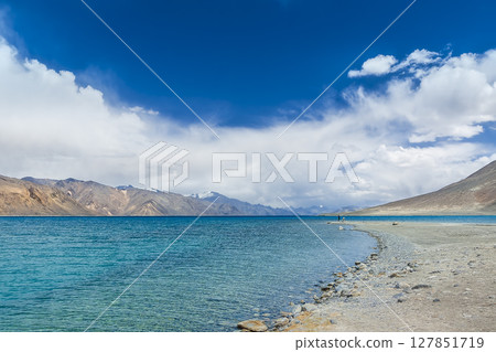 Pangong Lake and mountain scenery in Ladakh, India Pangong Lake and mountain scenery in Ladakh, India 127851719