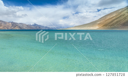 Pangong Lake and mountain scenery in Ladakh, India Pangong Lake and mountain scenery in Ladakh, India 127851728