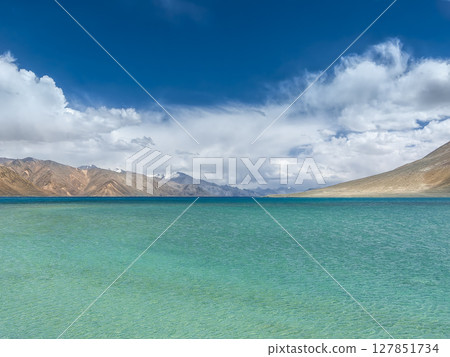 Pangong Lake and mountain scenery in Ladakh, India Pangong Lake and mountain scenery in Ladakh, India 127851734