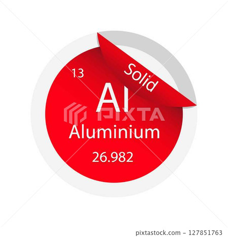 illustration of chemistry, The periodic table of the elements, Aluminium atom, properties of the chemical elements exhibit a periodic dependence on their atomic numbers illustration of chemistry, The periodic table of the elements, Aluminium atom, properties of the chemical elements exhibit a periodic dependence on their atomic numbers 127851763