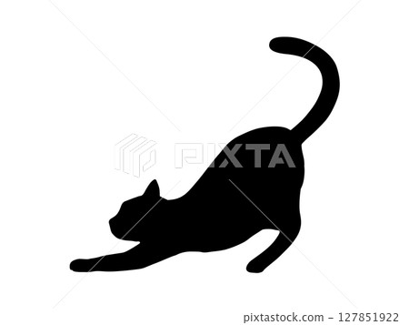 貓咪伸展的輪廓 貓咪伸展的輪廓 127851922