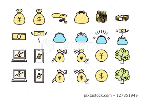 錢圖標集 錢圖標集 127851949