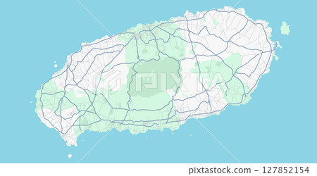 Layered editable vector illustration outline of Jeju Island,South Korea. 127852154
