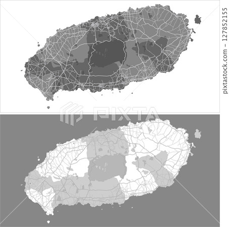 Layered editable vector illustration outline of Jeju Island,South Korea. 127852155