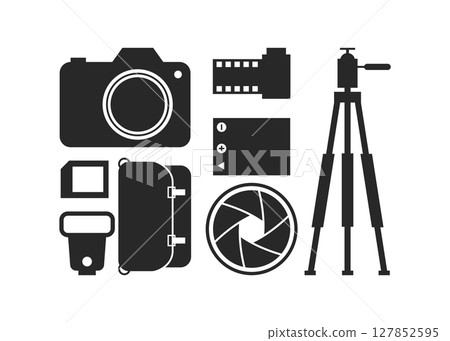 Photography icons set stock illustration Photography icons set stock illustration 127852595