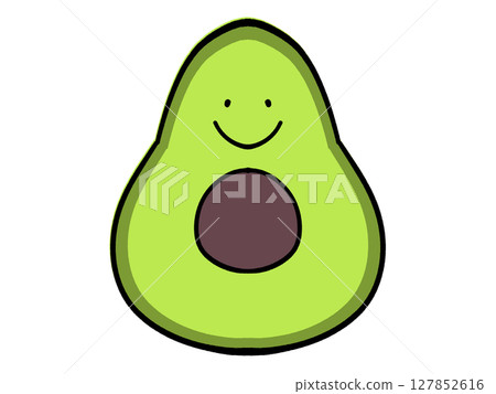 Simple avocado illustration material 127852616