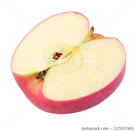 Fresh and Juicy Red Apple with Vibrant Skin isolated on a white background 127852963
