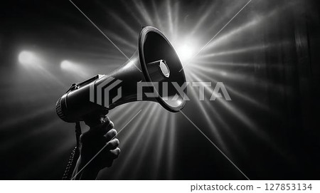 megaphone on dark background 127853134