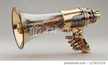 megaphone on dark background 127853138