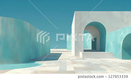 glowing room with dark space 127853339