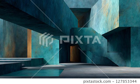 glowing room with dark space glowing room with dark space 127853344