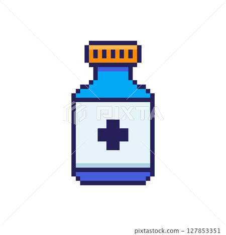 Pixel art Medicine Bottle game asset design 127853351