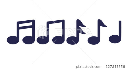 Set of Simple Music Notes Silhouettes 127853356
