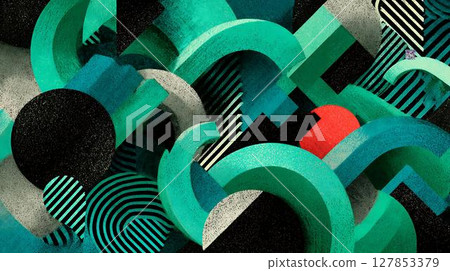 abstract dark room with concrete structure 127853379