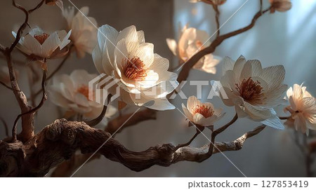 white flowers of the tree 127853419