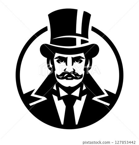 Gentleman. A man in a coat and top hat. 127853442