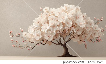 white flowers on a black background 127853525