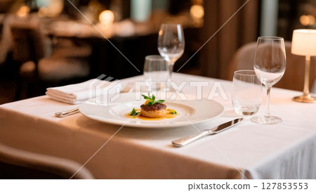 Opulent Dining Experience, Gourmet Cuisine, Fine Dining, and Exclusive Hospitality. Ideal for restaurants, culinary arts, and luxury lifestyle. 127853553