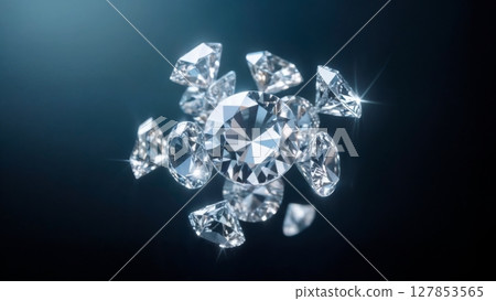 Abstract Diamond Cluster, Sparkling Gemstone, Luxury Jewelry, and Exquisite Value. Excellent for jewelry brands, high-end fashion, and investment themes Abstract Diamond Cluster, Sparkling Gemstone, Luxury Jewelry, and Exquisite Value. Excellent for jewelry brands, high-end fashion, and investment themes 127853565