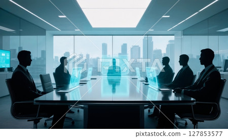 Executive Boardroom, Modern Power Dynamics, Strategic Decision Making, and Corporate Leadership. Perfect for business, management, and professional development 127853577