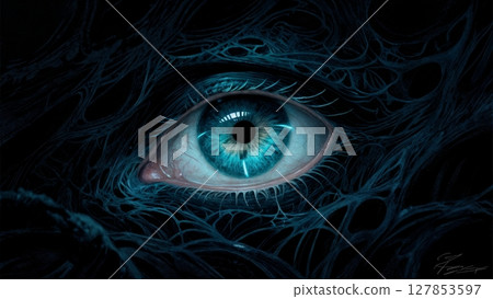 The Unseen Gaze: Abstract Eye Peering from a Textured Void The Unseen Gaze: Abstract Eye Peering from a Textured Void 127853597
