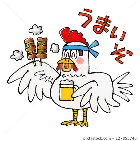 雞肉和烤雞肉串 127853746