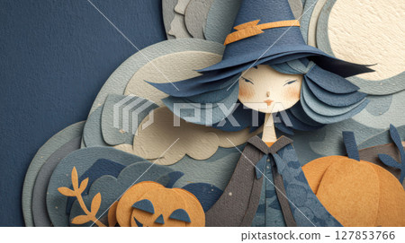 Halloween witch and jack-o-lantern 127853766