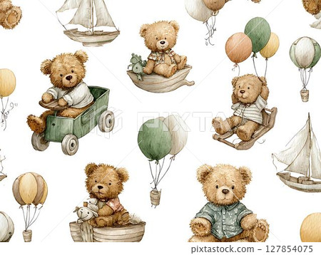 cute bear with a bow cute bear with a bow 127854075