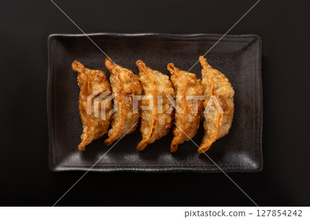 fried gyoza	 127854242
