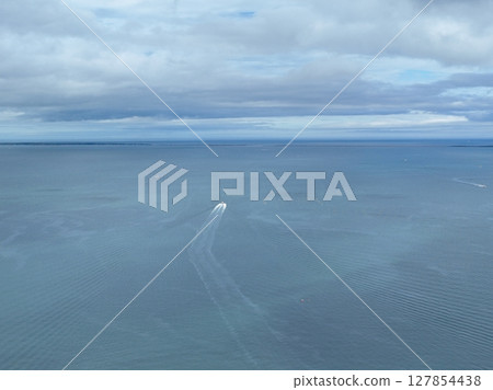 [Hokkaido from the sky] Lake Saroma in summer 127854438