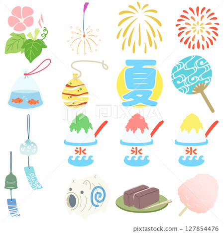 Pop and cute Japanese summer item set: No main lines 127854476