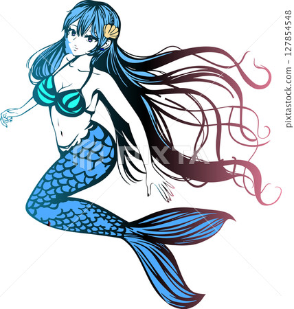Mermaid tribal art illustration 127854548