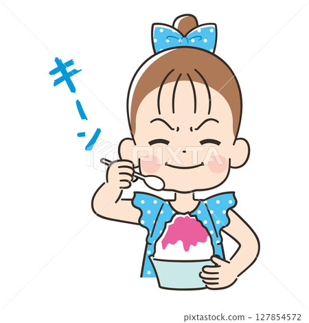 吃完刨冰後頭很冷的女孩 吃完刨冰後頭很冷的女孩 127854572