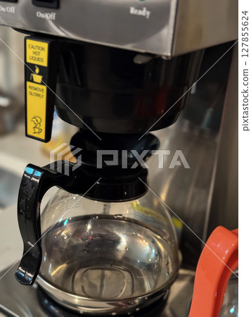 Commercial Coffee Maker with Empty Glass Coffee Pots Commercial Coffee Maker with Empty Glass Coffee Pots 127855624