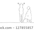Image of a happy, friendly family Silhouette illustration 127855857