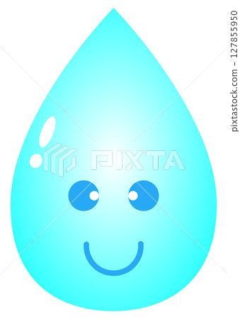 Water drop character face 127855950