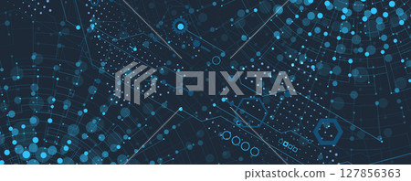 Abstract futuristic circuit board technology data concept nodern background 127856363