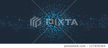 Abstract futuristic circuit board technology data concept nodern background 127856364