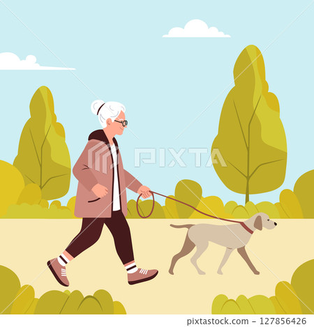 Retirement Dog Activity Retired people Park Health 127856426